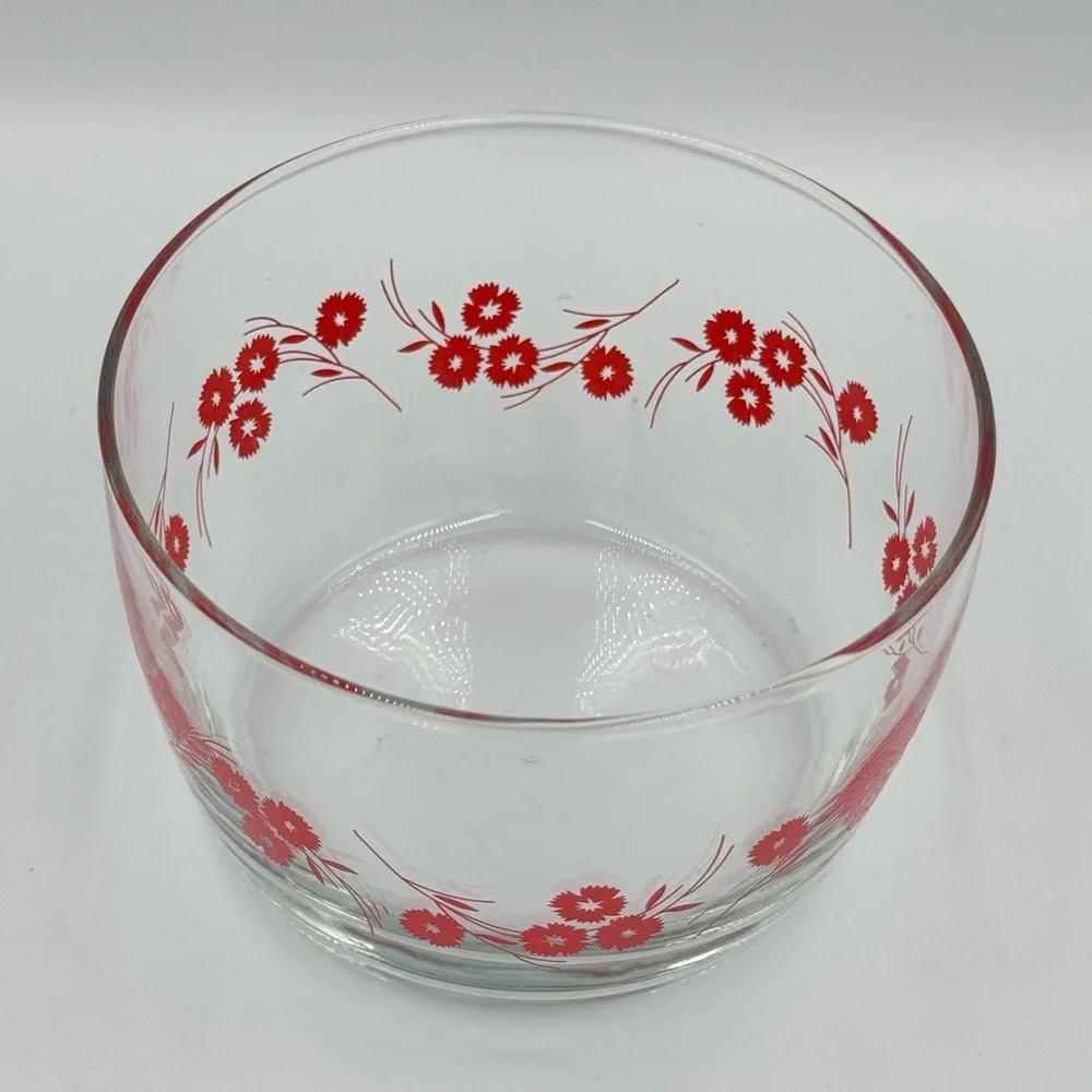 Floral Storage Bowl: Red Wheatflower